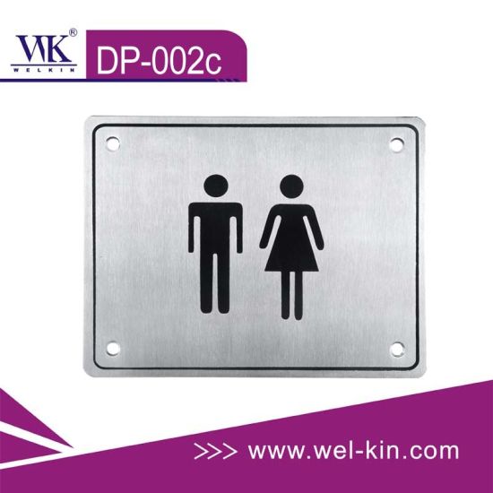 WC de acero inoxidable Wc firmar la puerta del baño placa de la muestra de hardware (DP-002c)