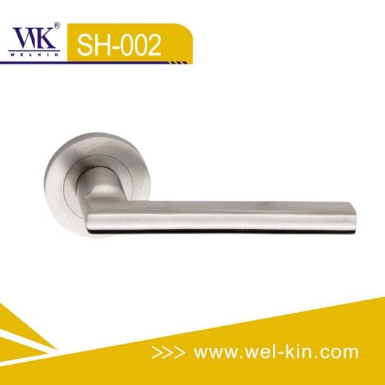 Manija de la palanca de la puerta de madera del baño Manija de la palanca de fundición de acero inoxidable (SH-002)