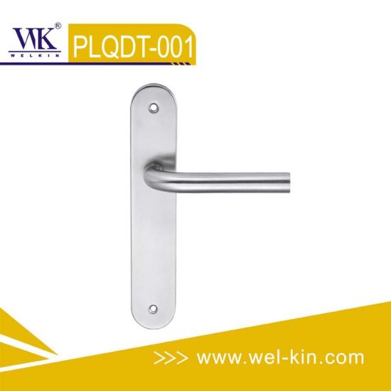 Conjunto de cerradura de palanca de puerta de acero inoxidable 201, manijas de puerta, manija de puerta SS en placa (PLQDT-001)