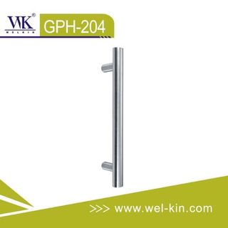 Tubo redondo de acero inoxidable en forma de H 304 manijas Manija de puerta de vidrio Manija de baño (GPH-204)