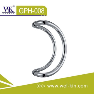 Tirador de puerta de ducha de tubo redondo de acero inoxidable 304 en forma de C para puerta de vidrio (GPH-008)