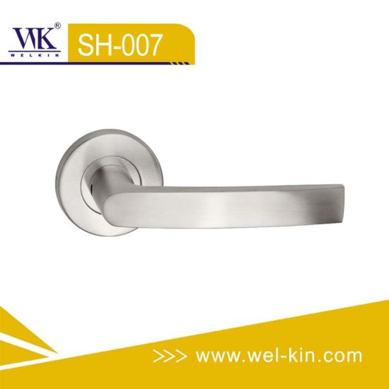 Manija de la puerta de la palanca de fundición sólida de acero inoxidable para la habitación (SH-007)